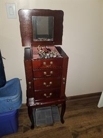 cherry wood jewelry box.