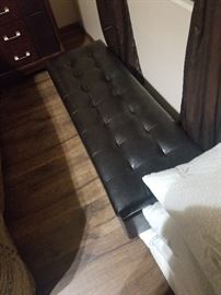 leather storage bench