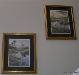 Phil Capen Egrets Prints signed 1991 and 1993