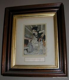 Arthur Rackham Illustration Litho from a Book framed