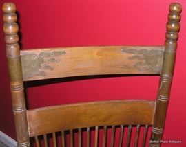 Note the brass holders at the top of the Back of Rocker, much nicer in person.