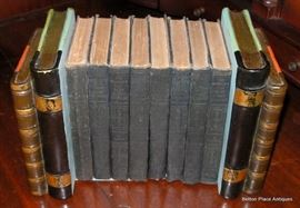 Antique books and Pair of Bookends