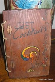 Just Cocktails, wooden cover and recipes inside