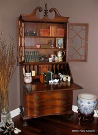 Stunning Mahogany Secretary Antique , this is 20 inches deep, 36 inches wide and 86 inches tall to top of finial.