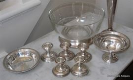 Sterling Silver Bowls, Compotes, and Candle sticks