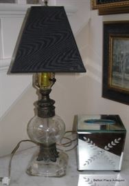 Lamp and Mirrored Tissue Holder