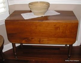 Antique Old Slab Pine Dropside Table