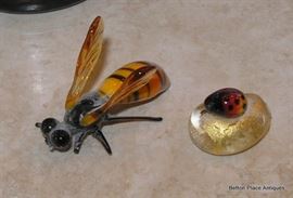 Tiny Glass bee and ladybug