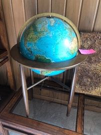 Mid Century lighted globe