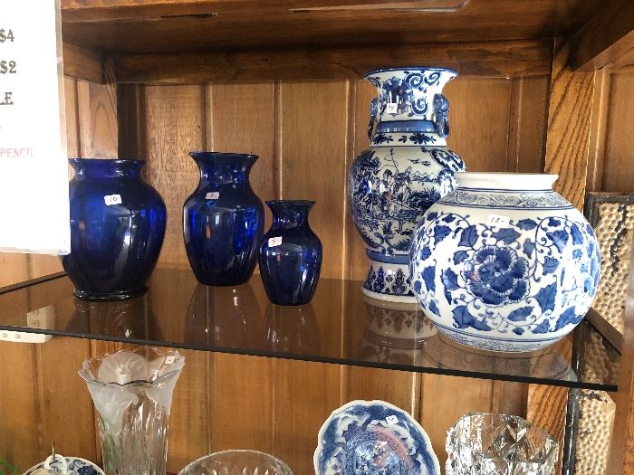 Lots of Blue and white decor items