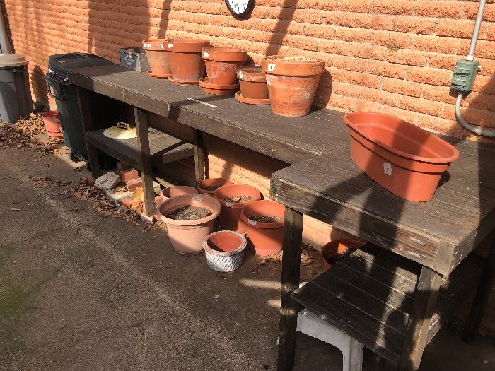 Nice potting tables and pots