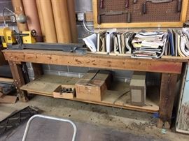 Heavy duty 8' x 2' deep shop table. Bring a truck! Many more shop tables for sale also! 