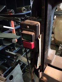 Emergency shut down switch on band saw