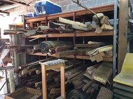 This is the metal bin full of Osage Bow Staves. It is 9' 5" tall, 8' wide, and 4' 2" deep. Our client used it to store his raw wood he used to make self bows (all wood laminate hunting bows). Our client started as a cabinet maker then became a WORLD CHAMPION Wildlife Wood Carver and then became a Master Bow Maker.