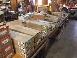 We have several boxes of new Knape & Vogt drawer slides. Each box contains 10 pairs of drawer slides. There are 28", 26", 24", 16", 14", 12" slides.