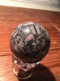 Fossil Crinoid Quartz Sphere