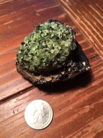 Green Olivine on Volcanic Rock