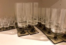 Large set of Rosenthal Berlin Linear Smoke glasses