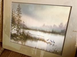 Dreamy litho, signed and numbered. Matted and ready to be framed