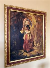 Framed, girl with laundry -