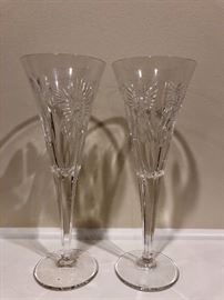 Waterford Bows and Hearts Champagne flutes