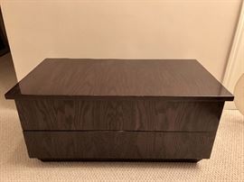 Small, lacquered chest of drawers. We have one in white as well.