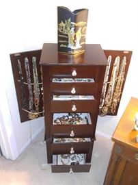 Jewelry case full of costume jewelry