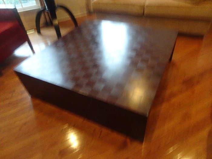 Unique Checkerboard Coffee Table - 47"sq by 14"H