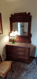 Red marble, eastlake dresser and mirror--Lovely