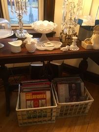 RECORDS, Milk Glass, Crystal, Cake Plates, Candlesticks