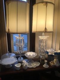 Lamps, Cake Plates, Bowls, Candlesticks