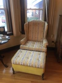 Wing Back Chair and Ottoman