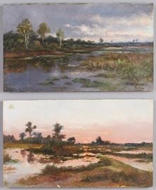Pair of Continental School Landscape Paintings Beyens