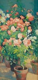 Andre Vignoles Roses Oil on Canvas