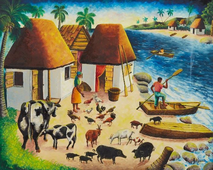 Andre Normil Haitian Oil Painting