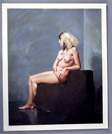 John Berkey Nude Acrylic on Board