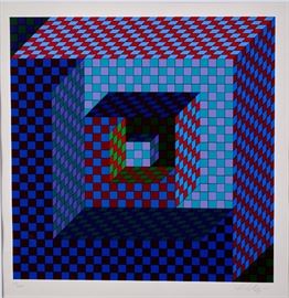 Vasarely Oetka Lithograph Op-Art