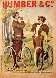 Large Humber Bicycle Company Advertising Poster Paul Dupont