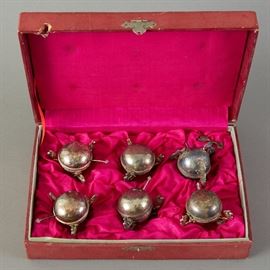 Group of Chinese Export Silver Table Salts with Dragon Feet