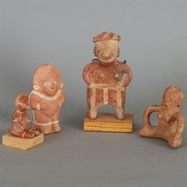 4 Pre-Columbian Ceramic Female Figurines