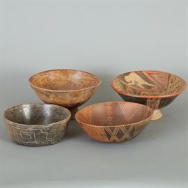 4 Pre-Columbian Ceramic Bowls