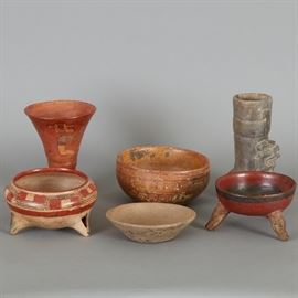6 Ceramic Pre-Columbian Bowls from Mesoamerica