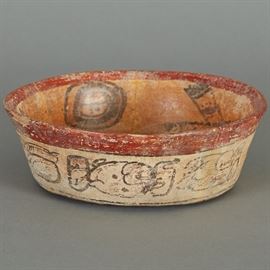 Pre-Columbian Ceramic Maya Codex Bowl