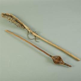 Native American Lacrosse Stick and Game Piece Ojibwe Iriquois