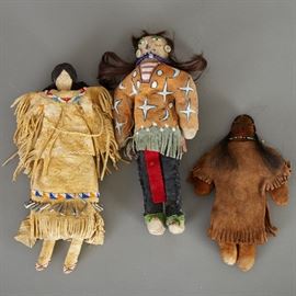 Group of 3 Native American Dolls Cheyenne Sioux Ghost Dance