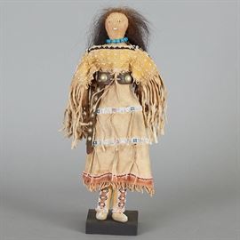 Kiowa Beaded and Sinew-sewn Doll