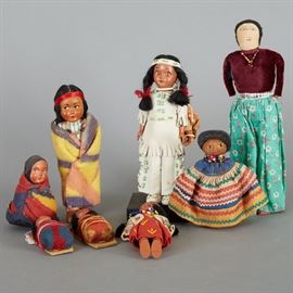 Group of 8 Native American and Native-American Themed Dolls
