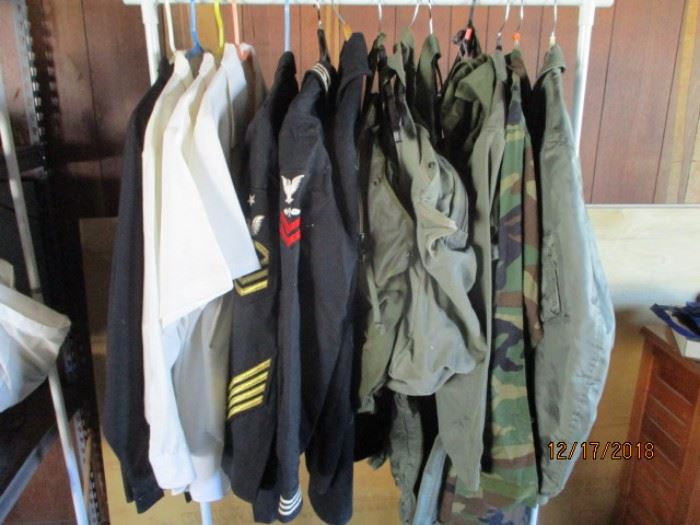 few military uniforms Navy