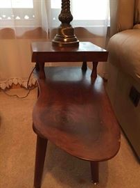 Handcrafted Mid-Century Walnut Slab Endtable