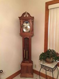 Antique Handcrafted Solid Walnut Grandmother's Clock - 1973